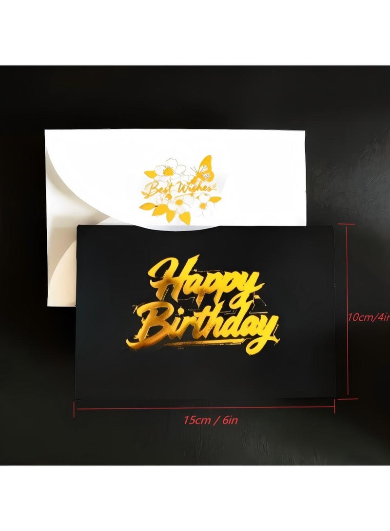 BenQuand Mystique Black Happy Birthday Card - Artisan Embossed & Gold Foil - Image 3